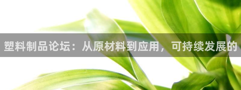 太阳gg登录地址：塑料制品论坛：从原材料到应用，可持续发展的